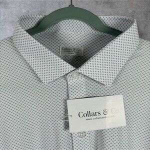 Collars & Co Polo Shirt Mens 3XL Pulse White Relaxed Stretch Dress Collar NWT